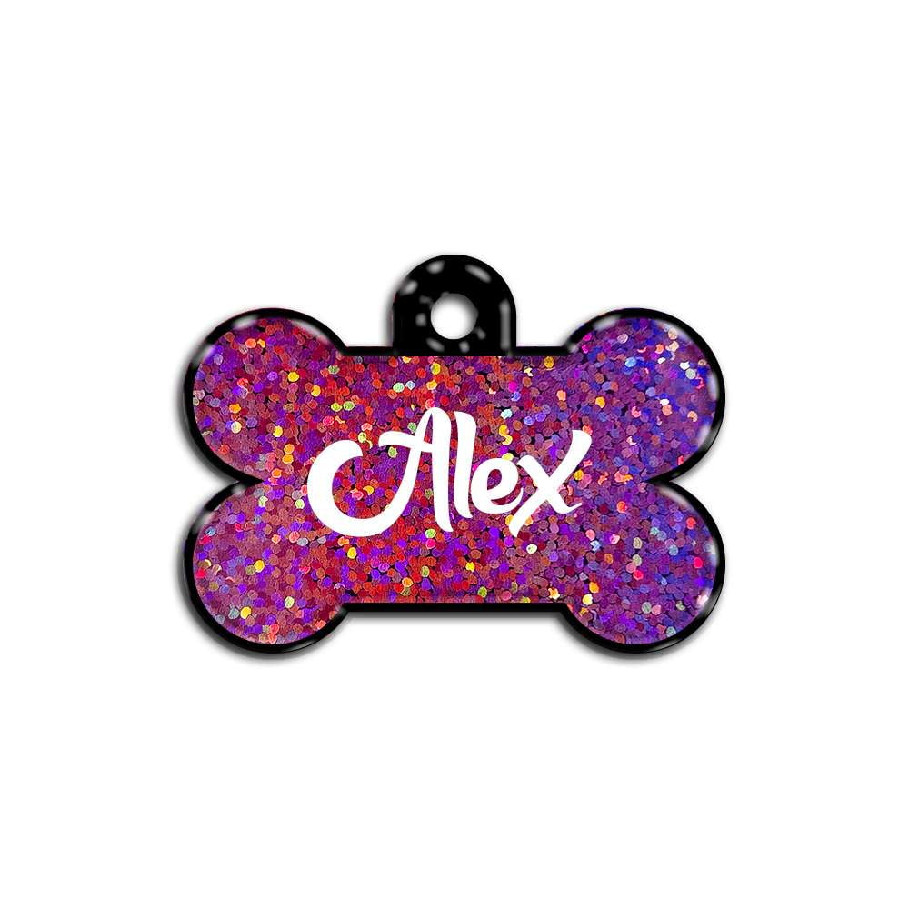 Mor Hologram Kemik | İsimlik - Evcil hayvanlar için mükemmel bir ürün.
