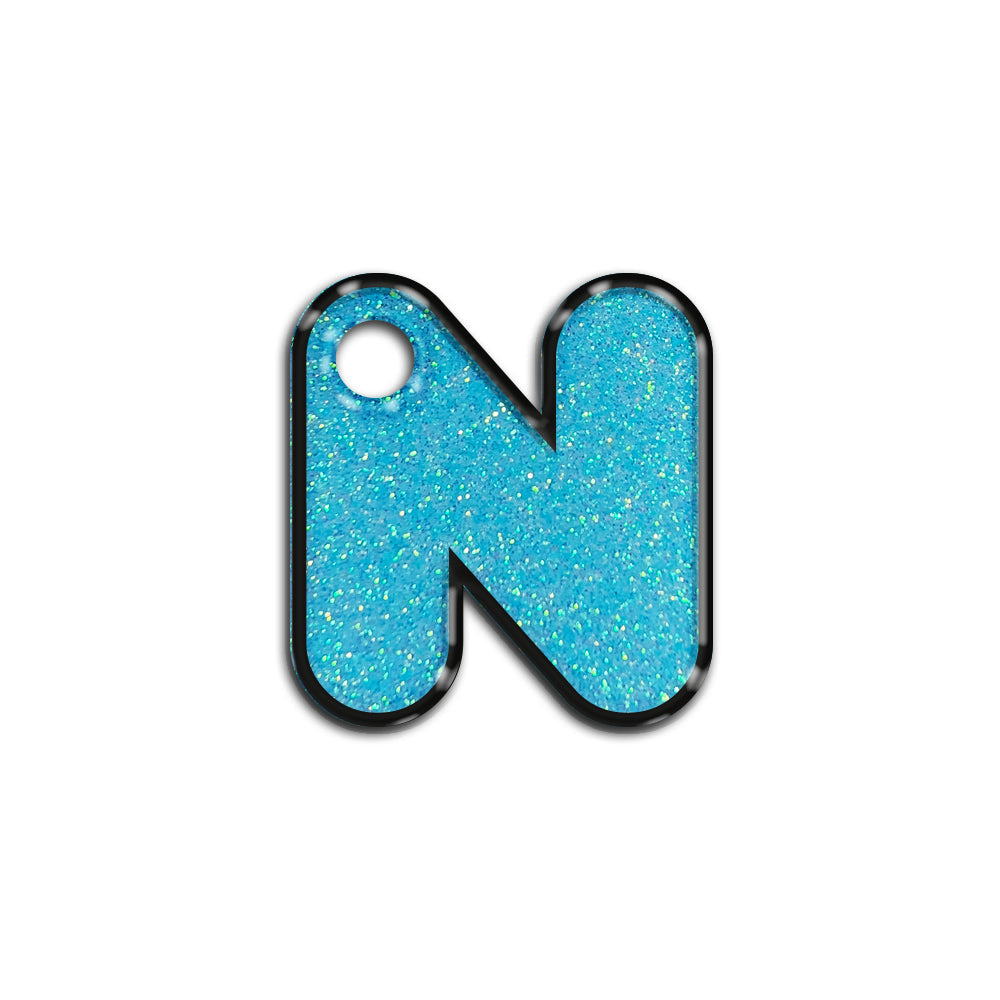 N Harfi Rounded Light Blue Glitter | ID Tag
