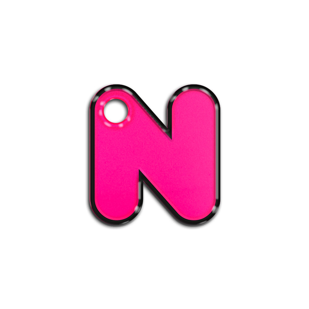 N Harfi Rounded Pembe Neon | İsimlik