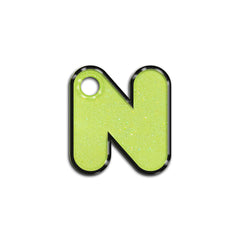 N Harfi Rounded Sarı Glitter | ID Tag