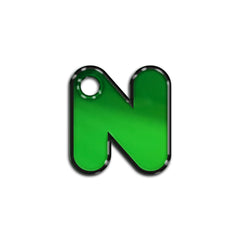 N Harfi Rounded Green Metalik | ID Tag