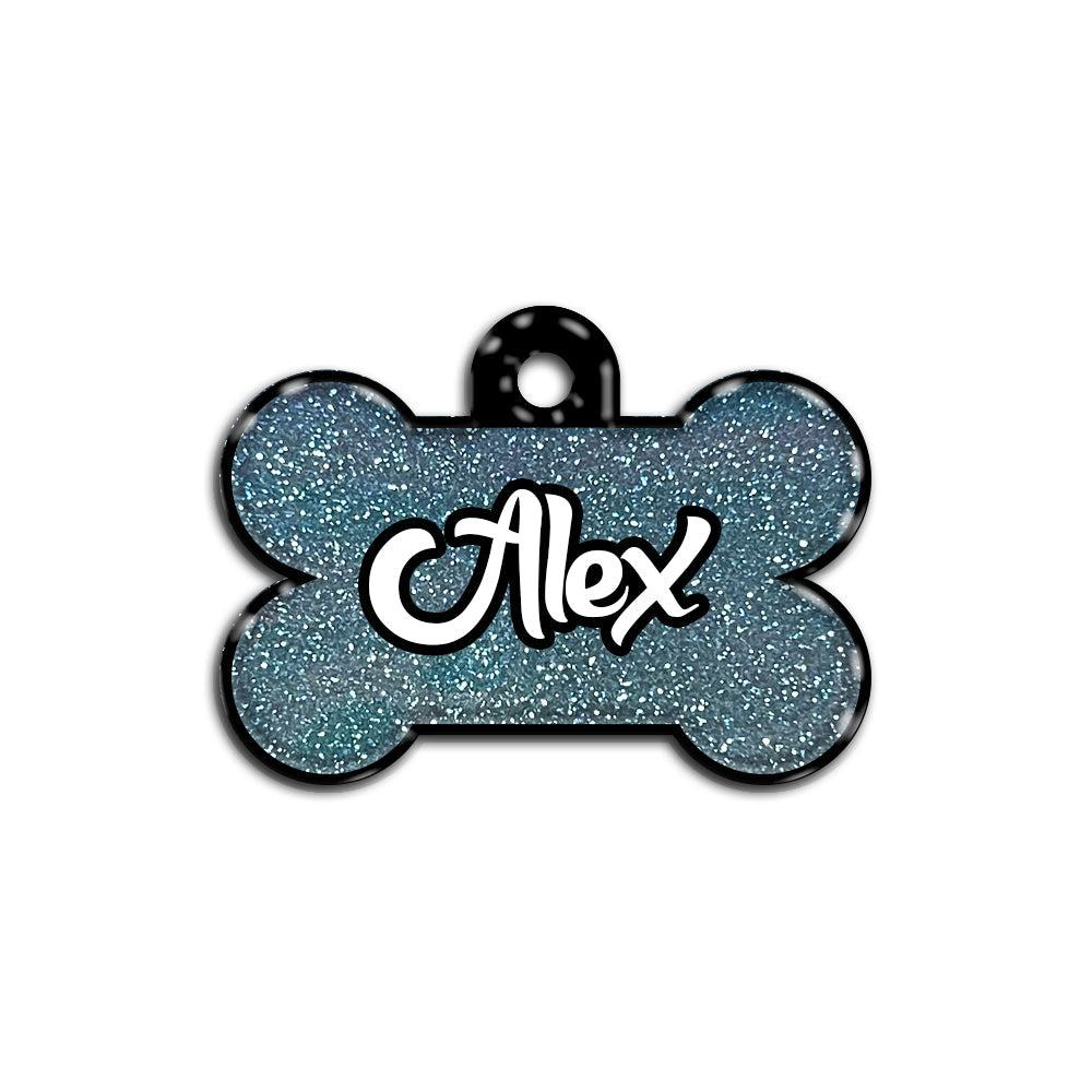 Opal Blue Glitter Kemik | ID Tag