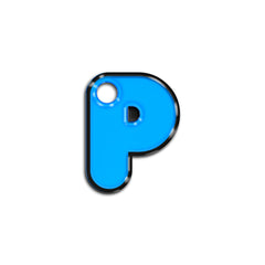 P Harfi Rounded Blue Neon | ID Tag