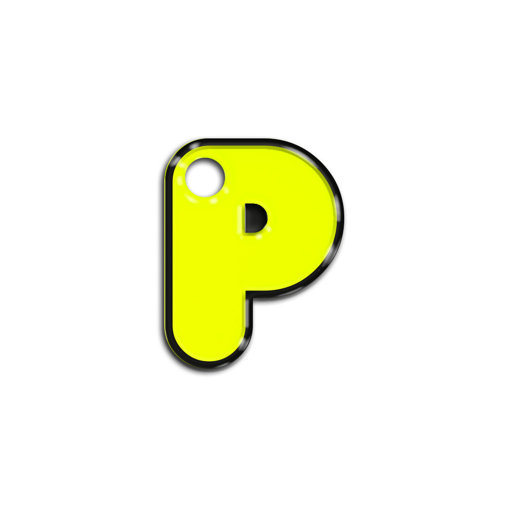 P Harfi Rounded Sarı Neon | ID Tag