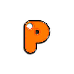 P Harfi Rounded Orange Neon | ID Tag