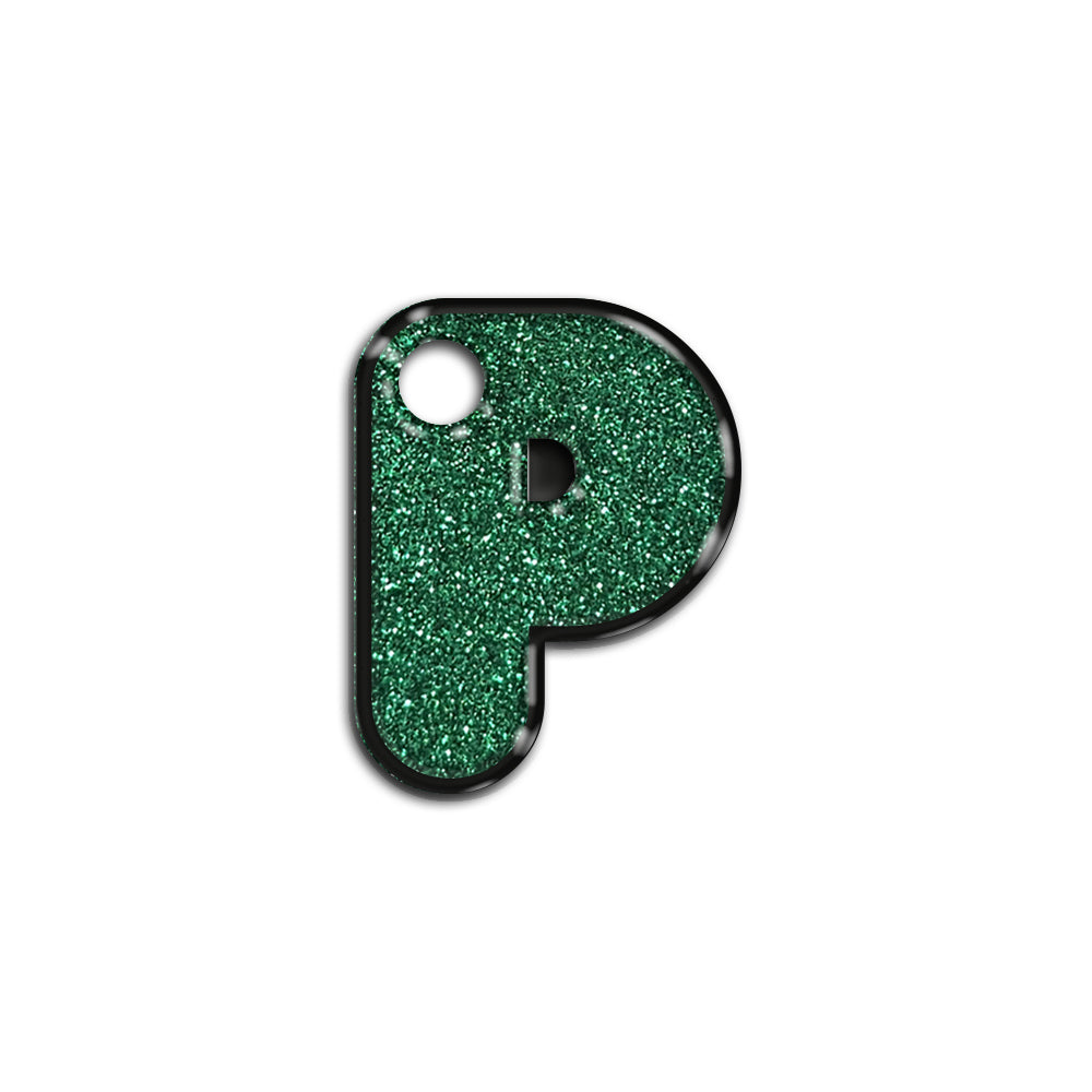 P Harfi Rounded Green Glitter | ID Tag