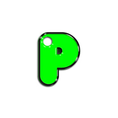 P Harfi Rounded Green Neon | ID Tag