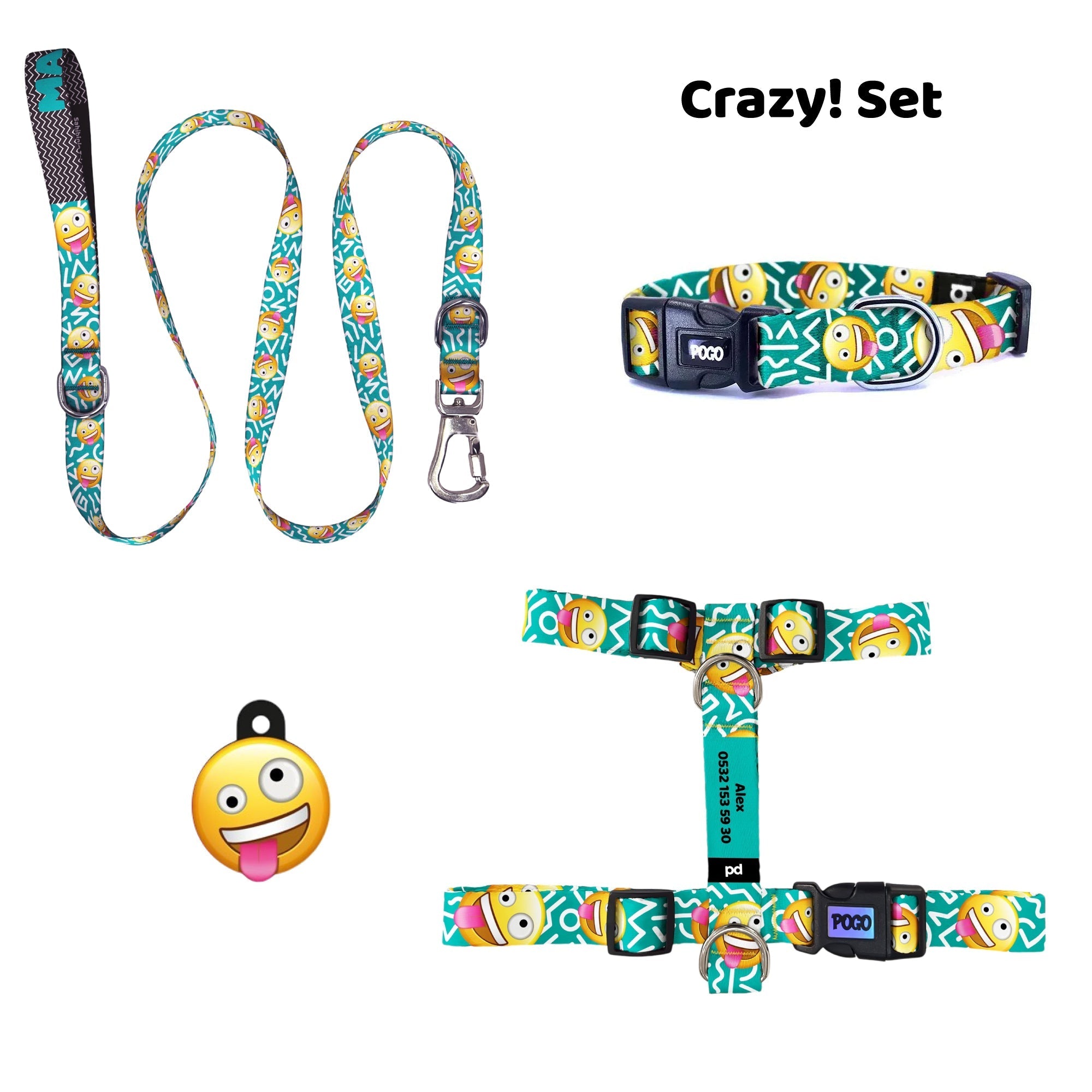 Crazy! | Tasma ve Künye Seti - Evcil hayvanlar için mükemmel bir ürün.