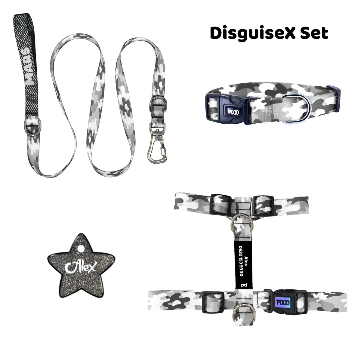 DisguiseX | Tasma ve Künye Seti - Evcil hayvanlar için mükemmel bir ürün.