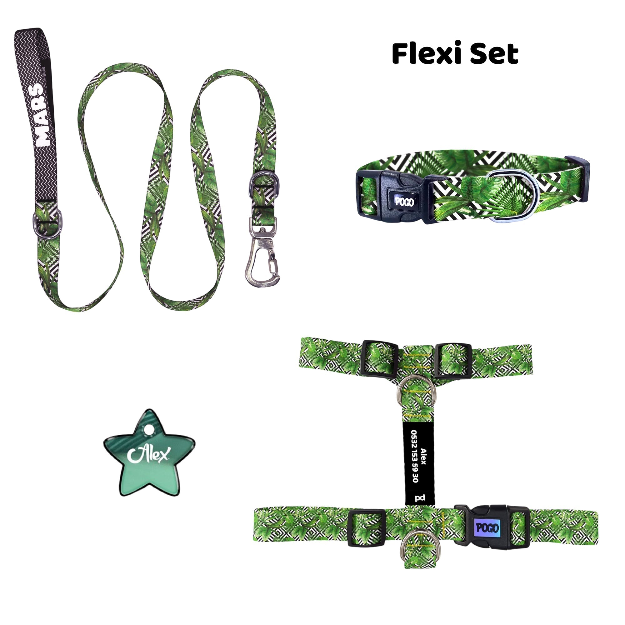 Flexi | Tasma ve Künye Seti - Evcil hayvanlar için mükemmel bir ürün.