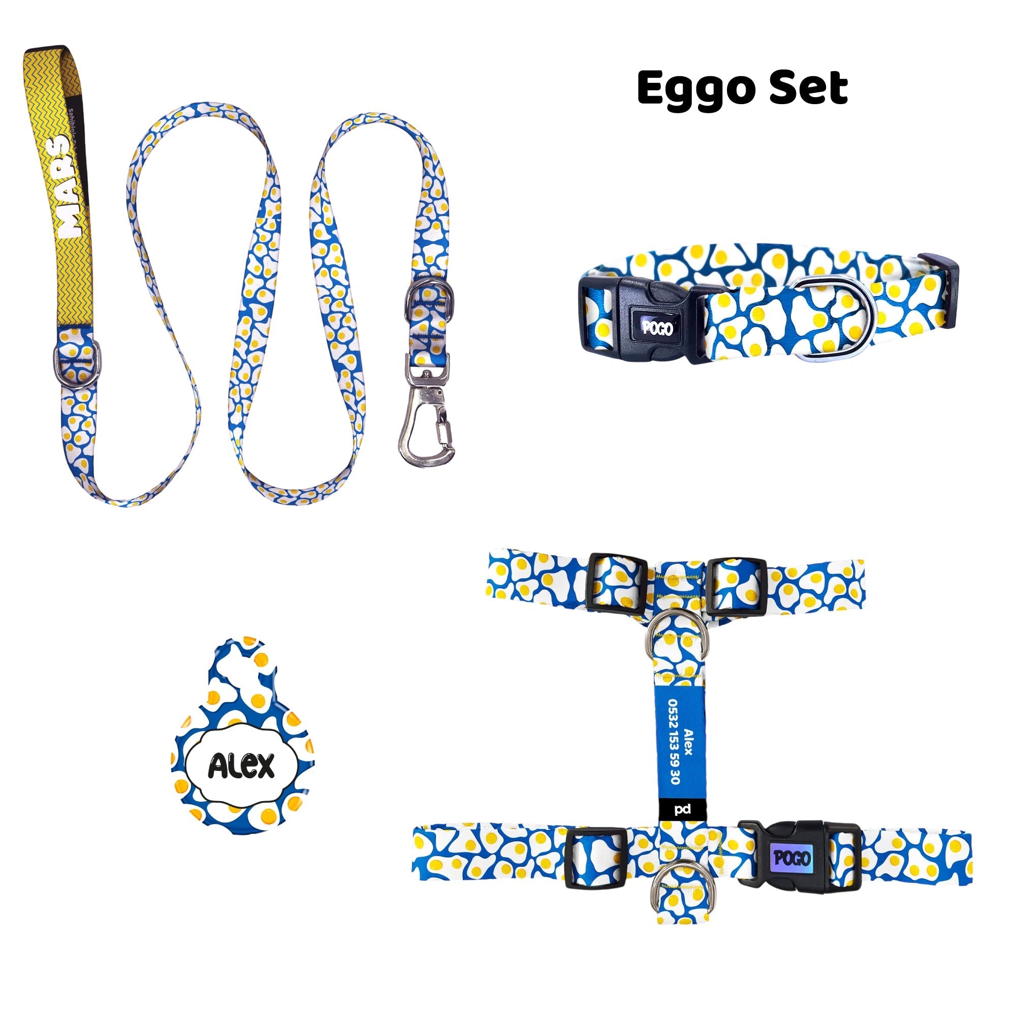 Eggo | Tasma ve Künye Seti - Evcil hayvanlar için mükemmel bir ürün.