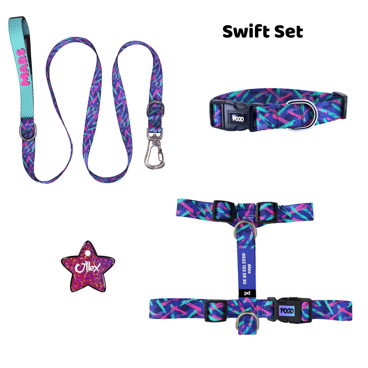 Swift | Tasma ve Künye Seti - Evcil hayvanlar için mükemmel bir ürün.