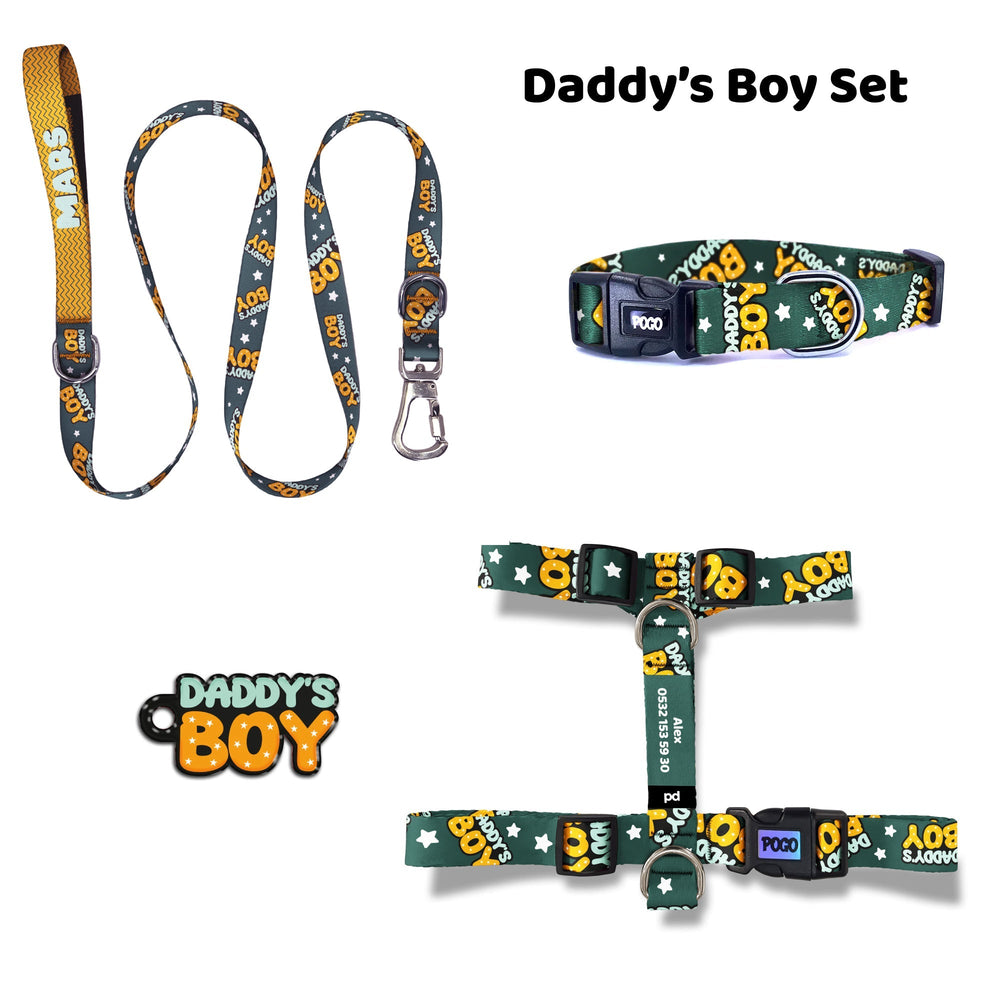 Daddy's Boy | Tasma ve Künye Seti - Evcil hayvanlar için mükemmel bir ürün.