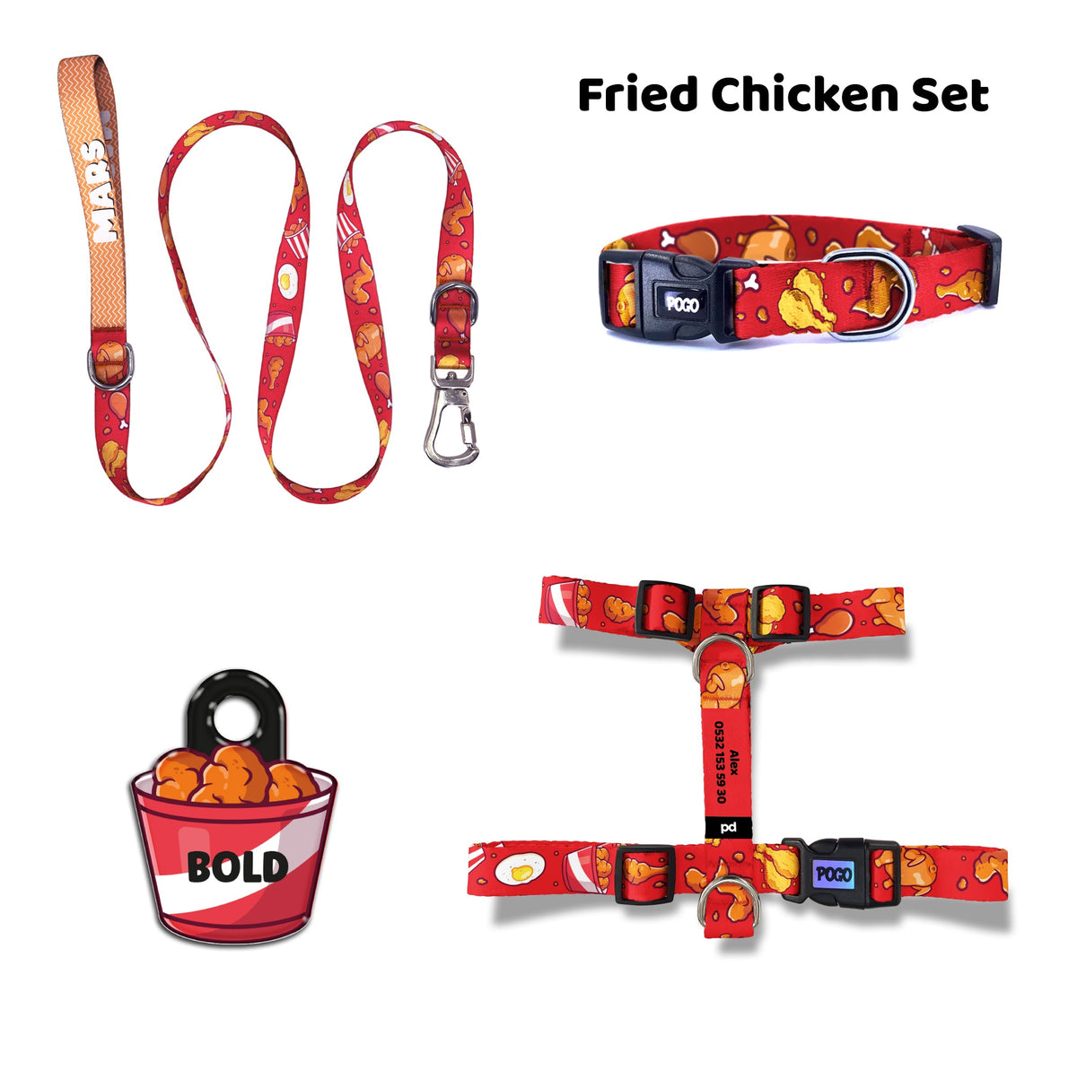 Fried Chicken | Dog Collar Set