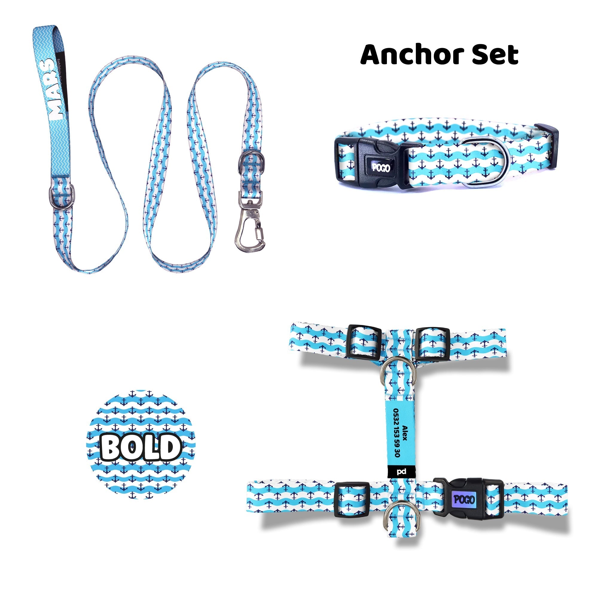 Anchor | Dog Collar Set