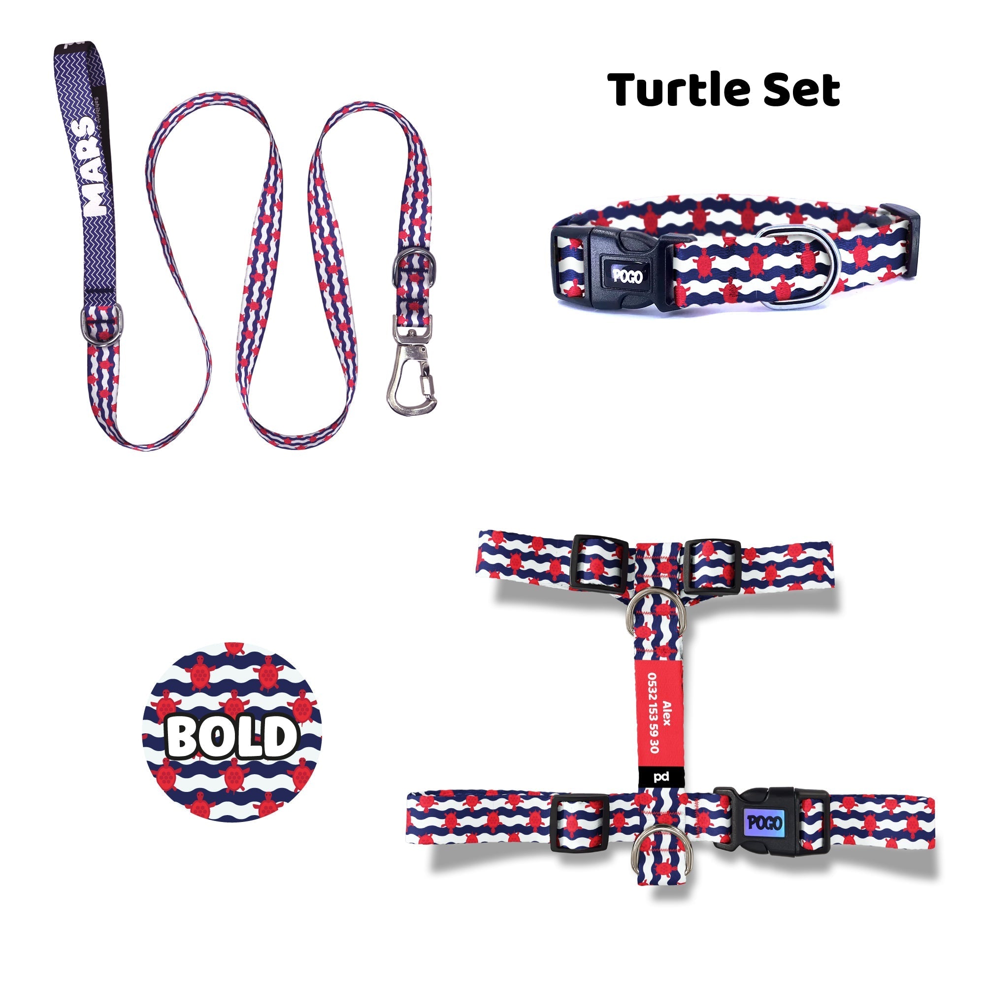 Turtle | Dog Collar Set