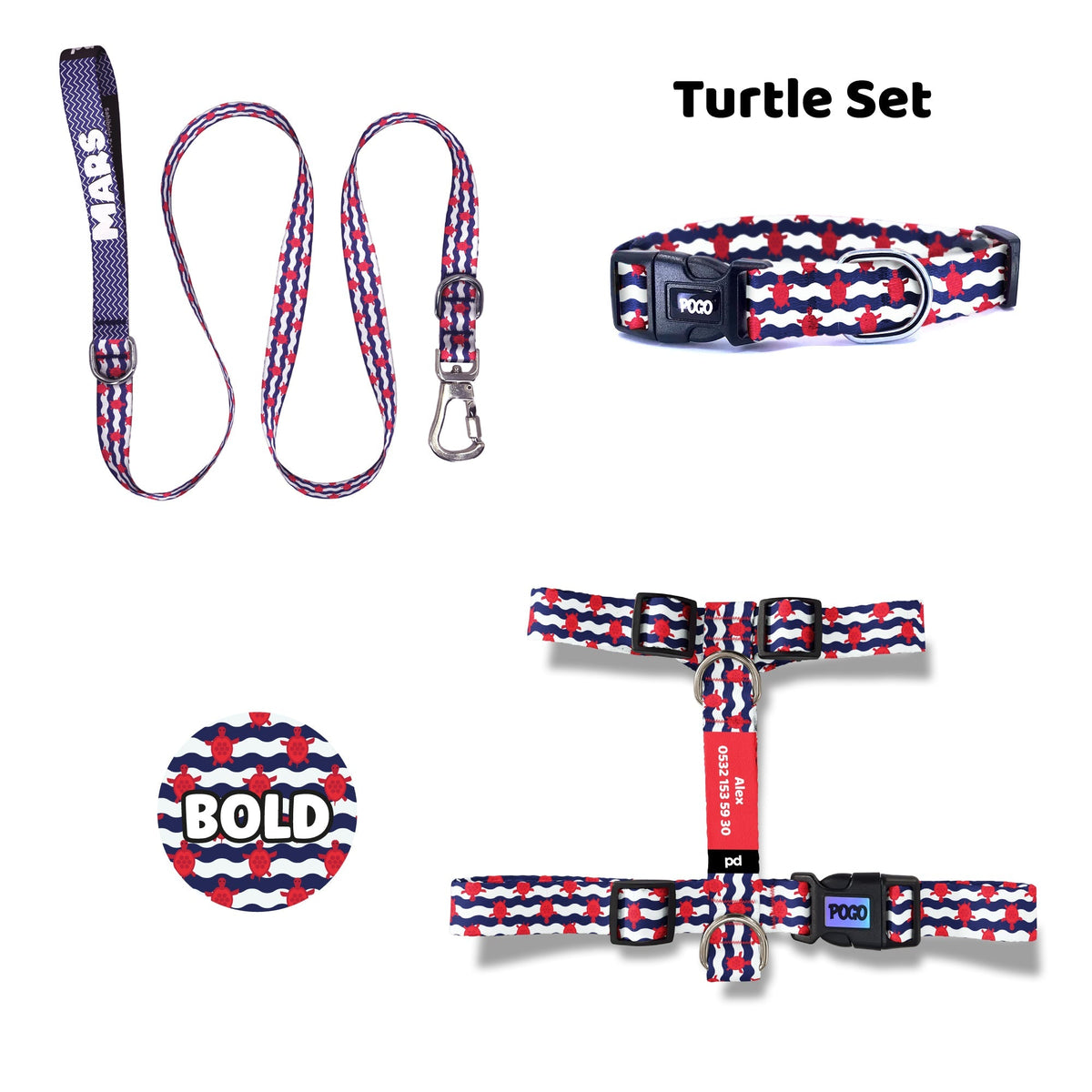 Turtle | Dog Collar Set