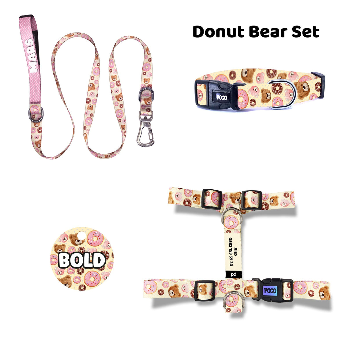 Donut Bear | Tasma ve Künye Seti