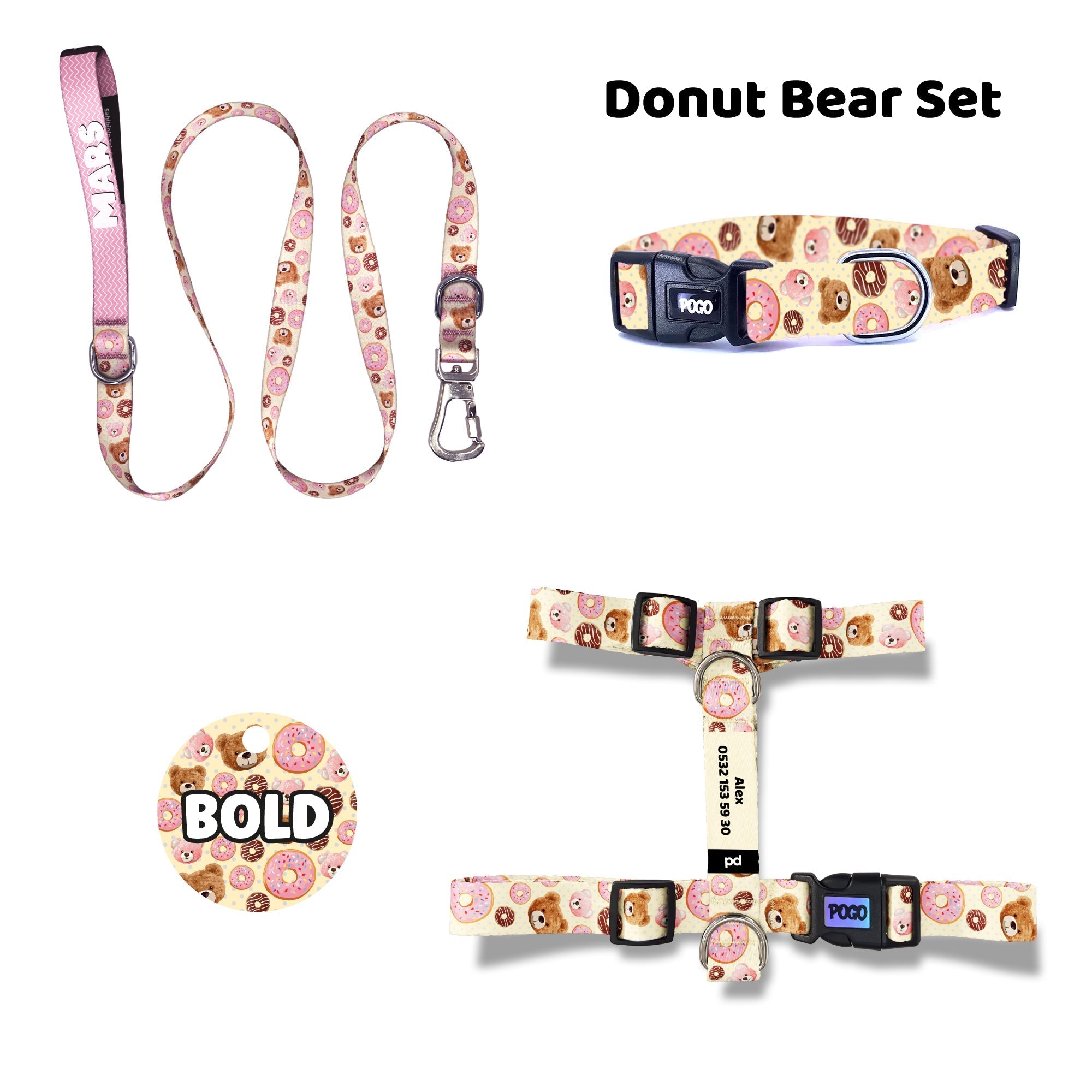 Donut Bear | Dog Collar Set