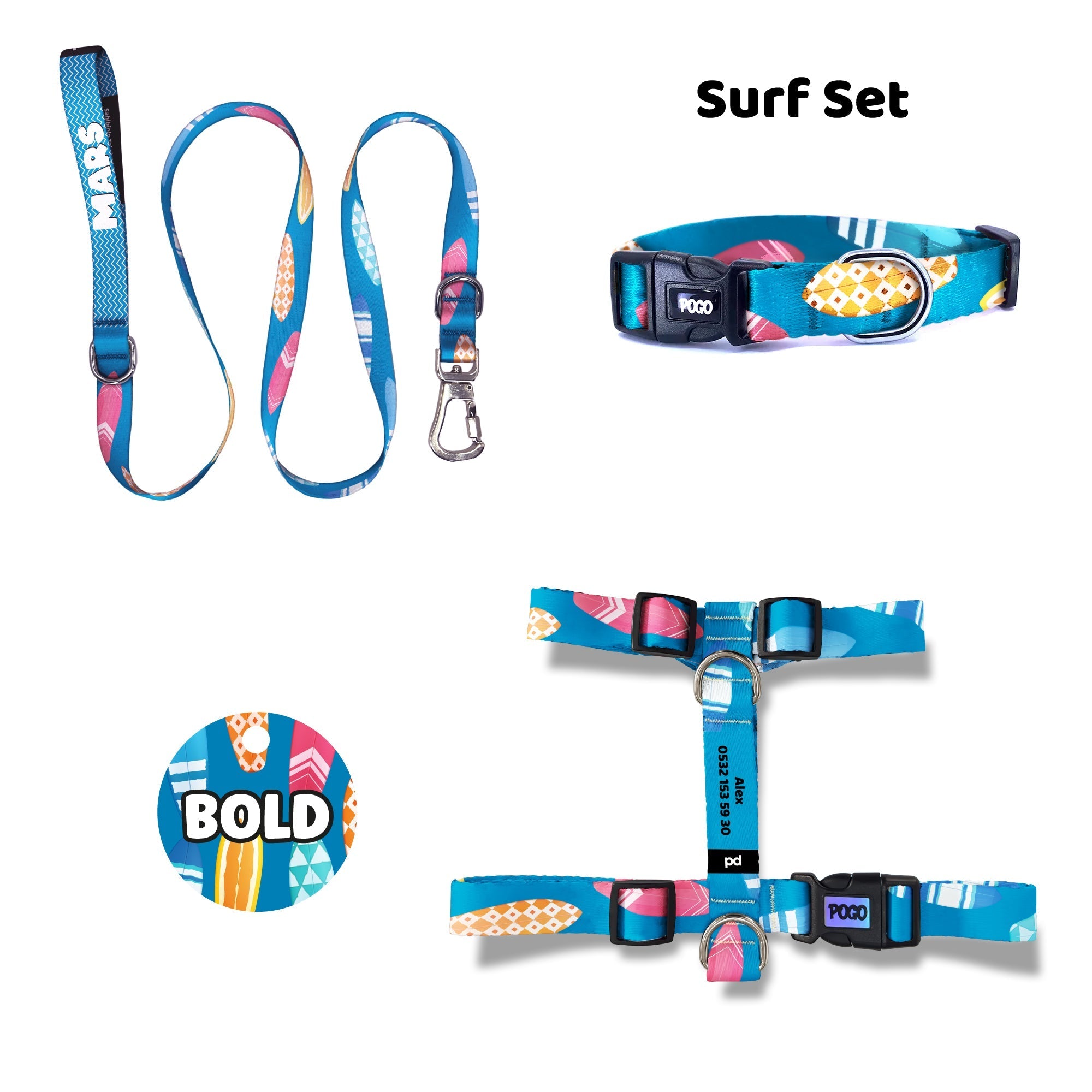 Surf | Dog Collar Set