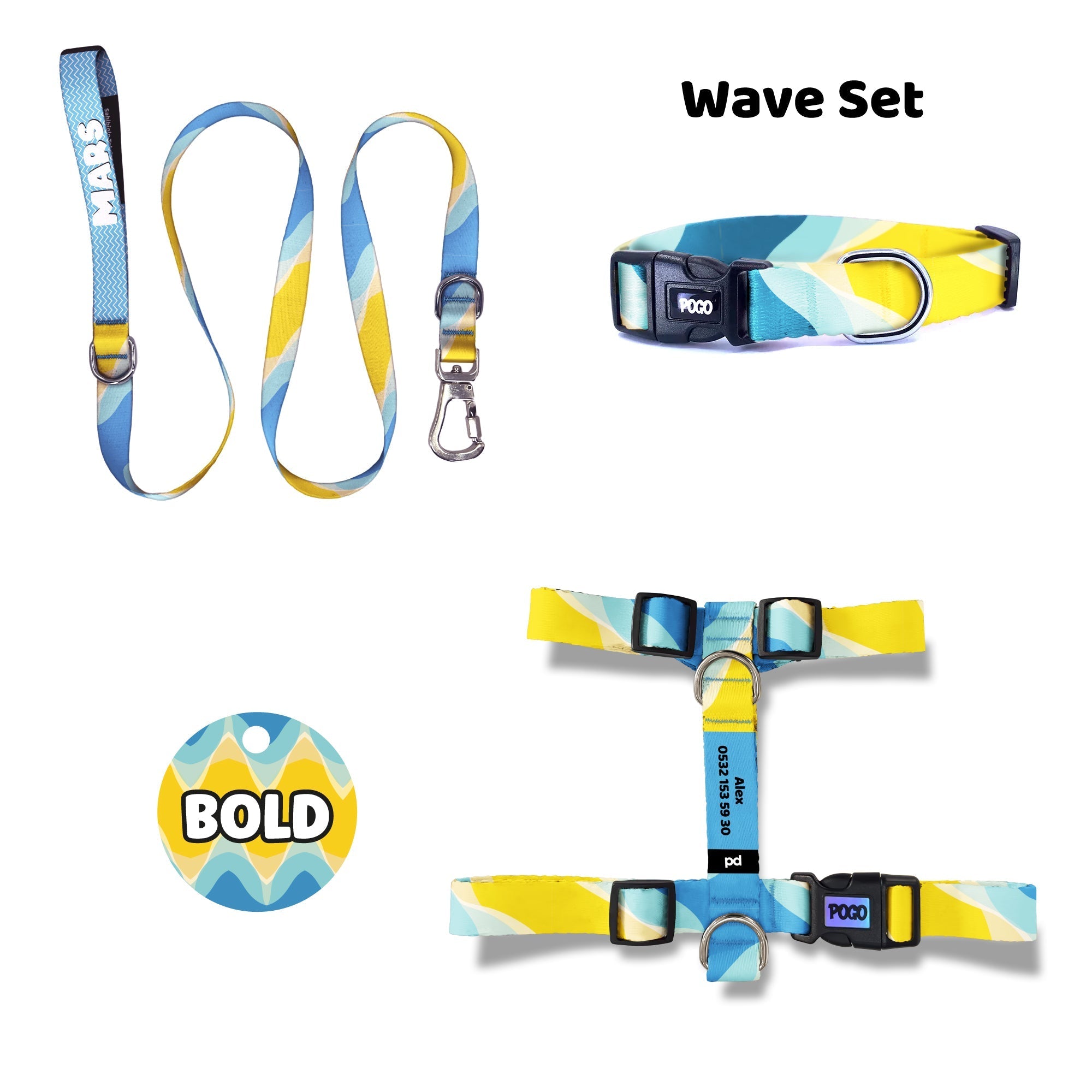 Wave | Dog Collar Set