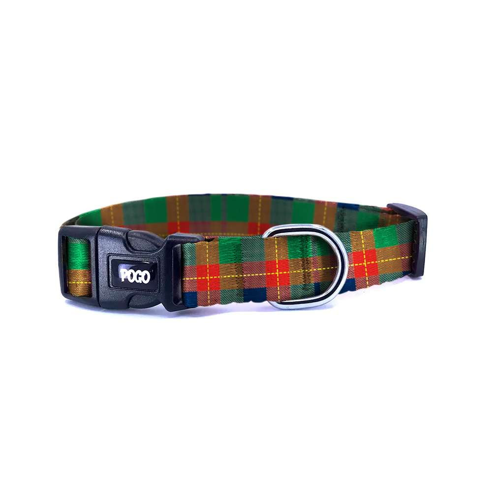 Red Green Plaid | Dog Collar