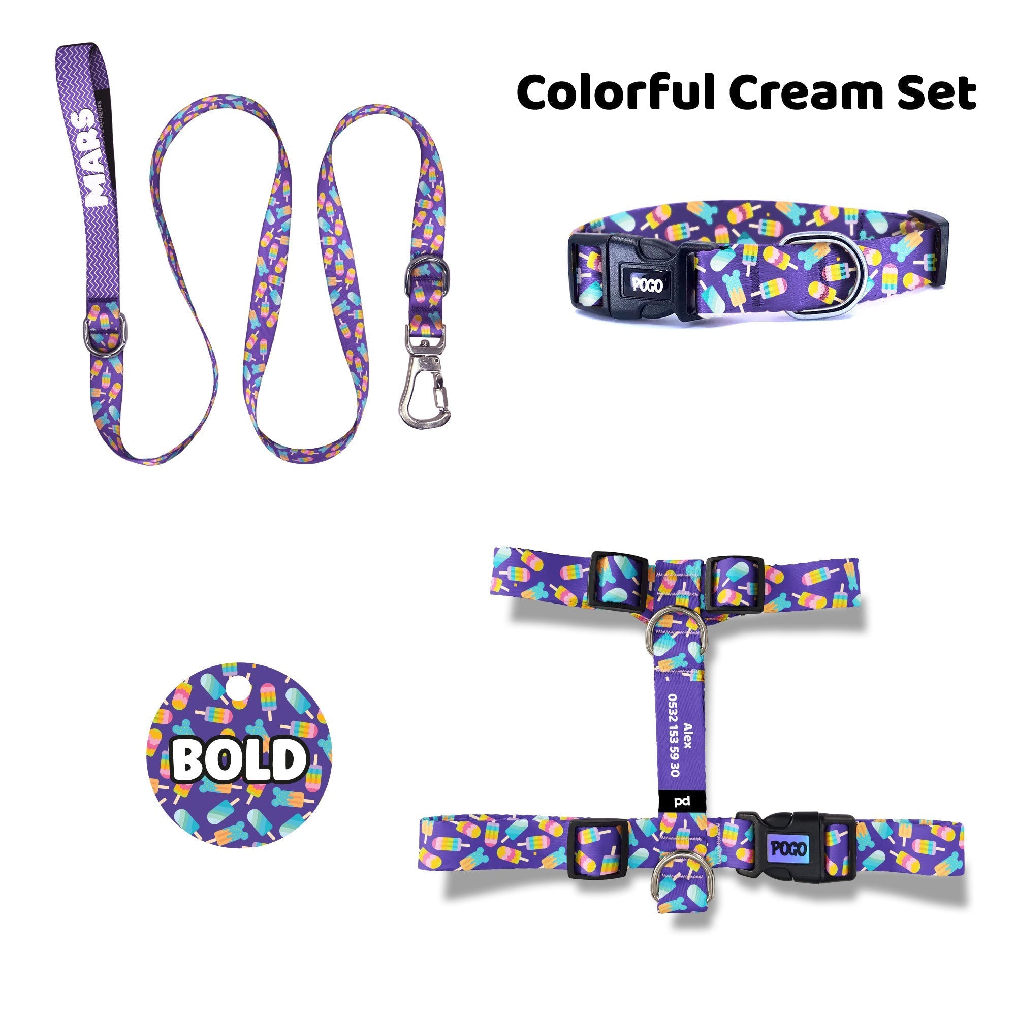 Colorful Cream | Tasma ve Künye Seti