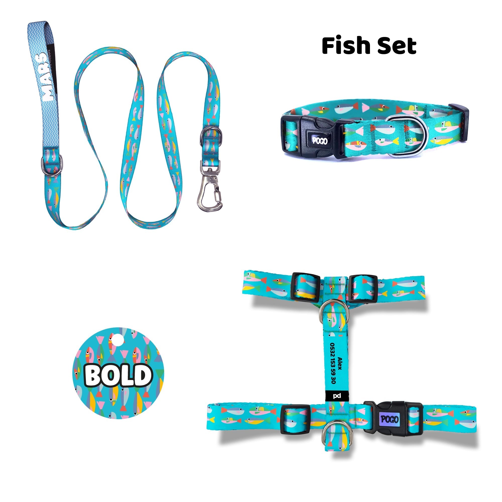 Fish | Dog Collar Set