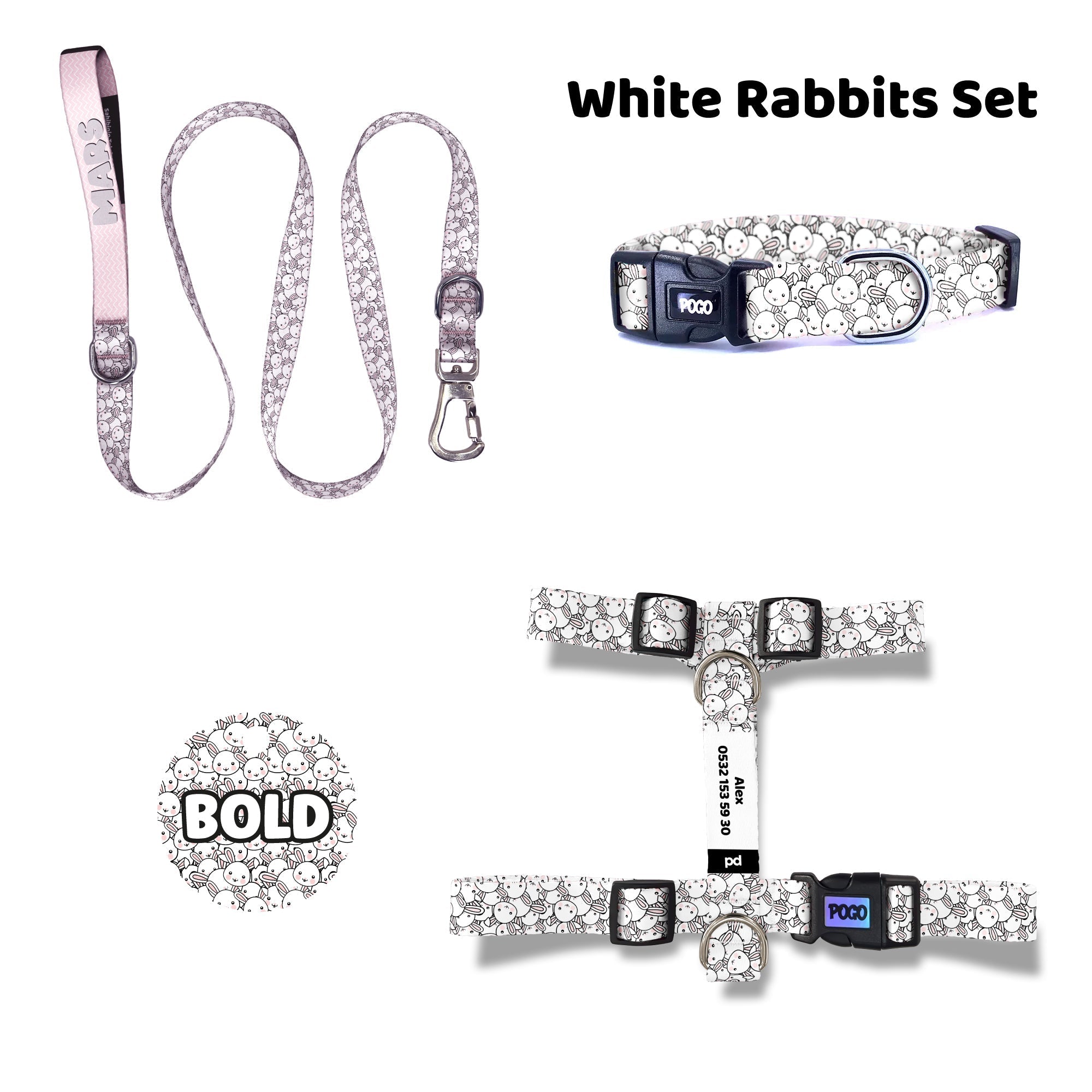 White Rabbits | Dog Collar Set