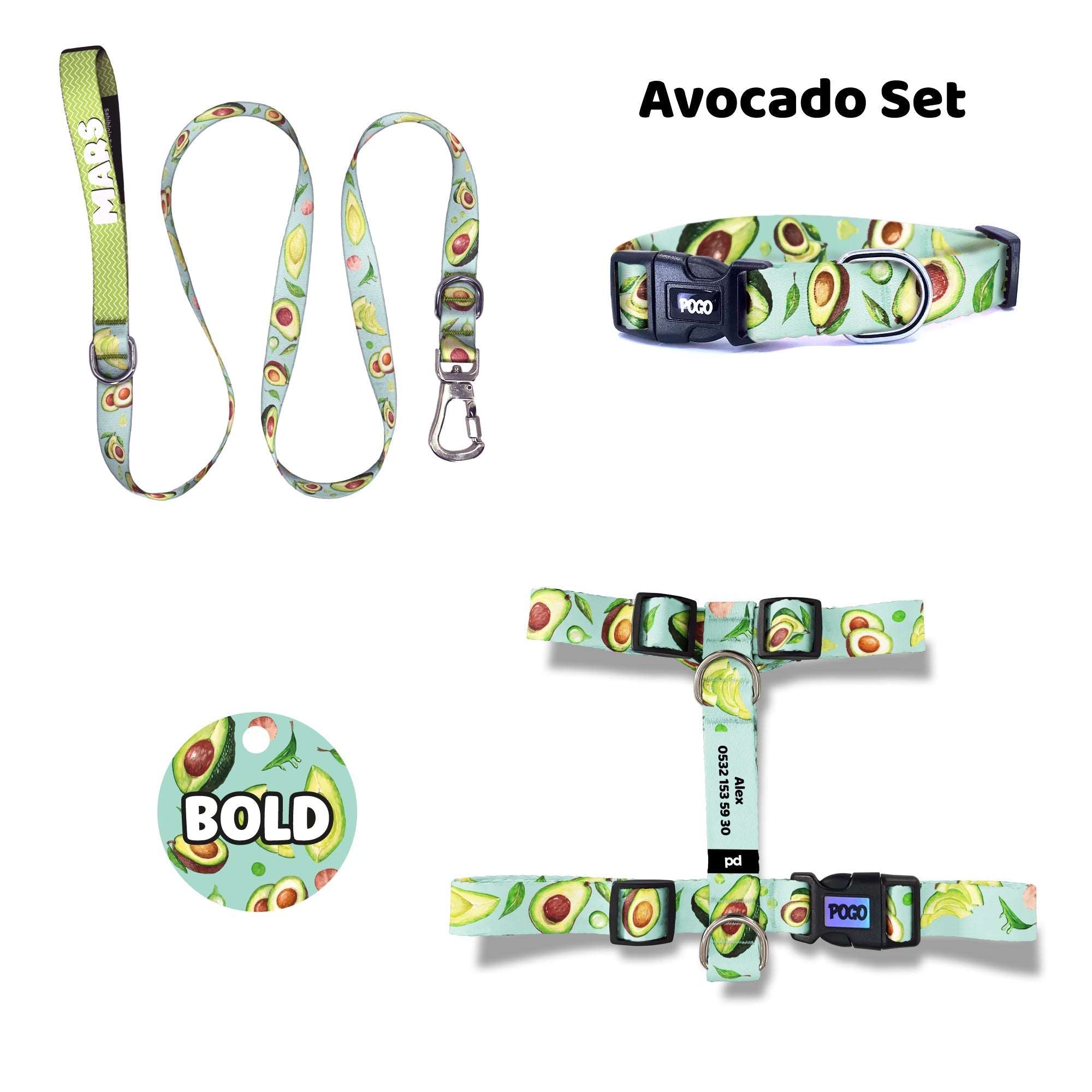 Avocado | Dog Collar Set