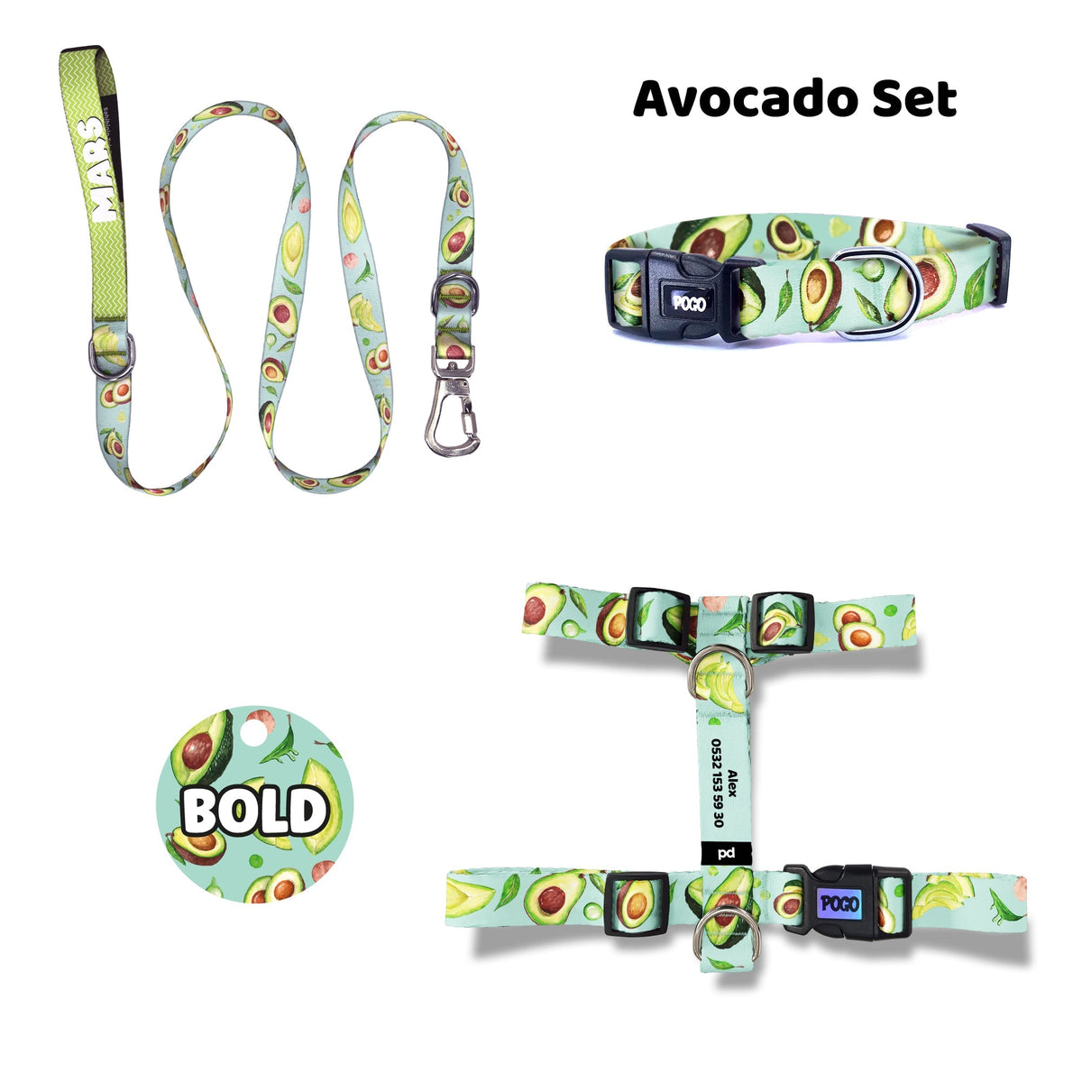 Avocado | Dog Collar Set