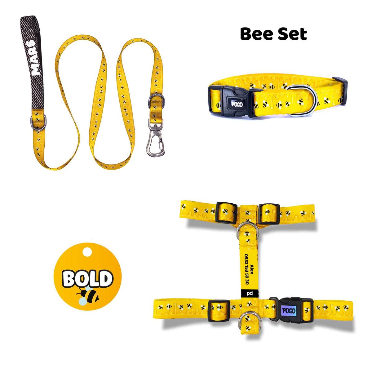 Bee | Dog Collar Set