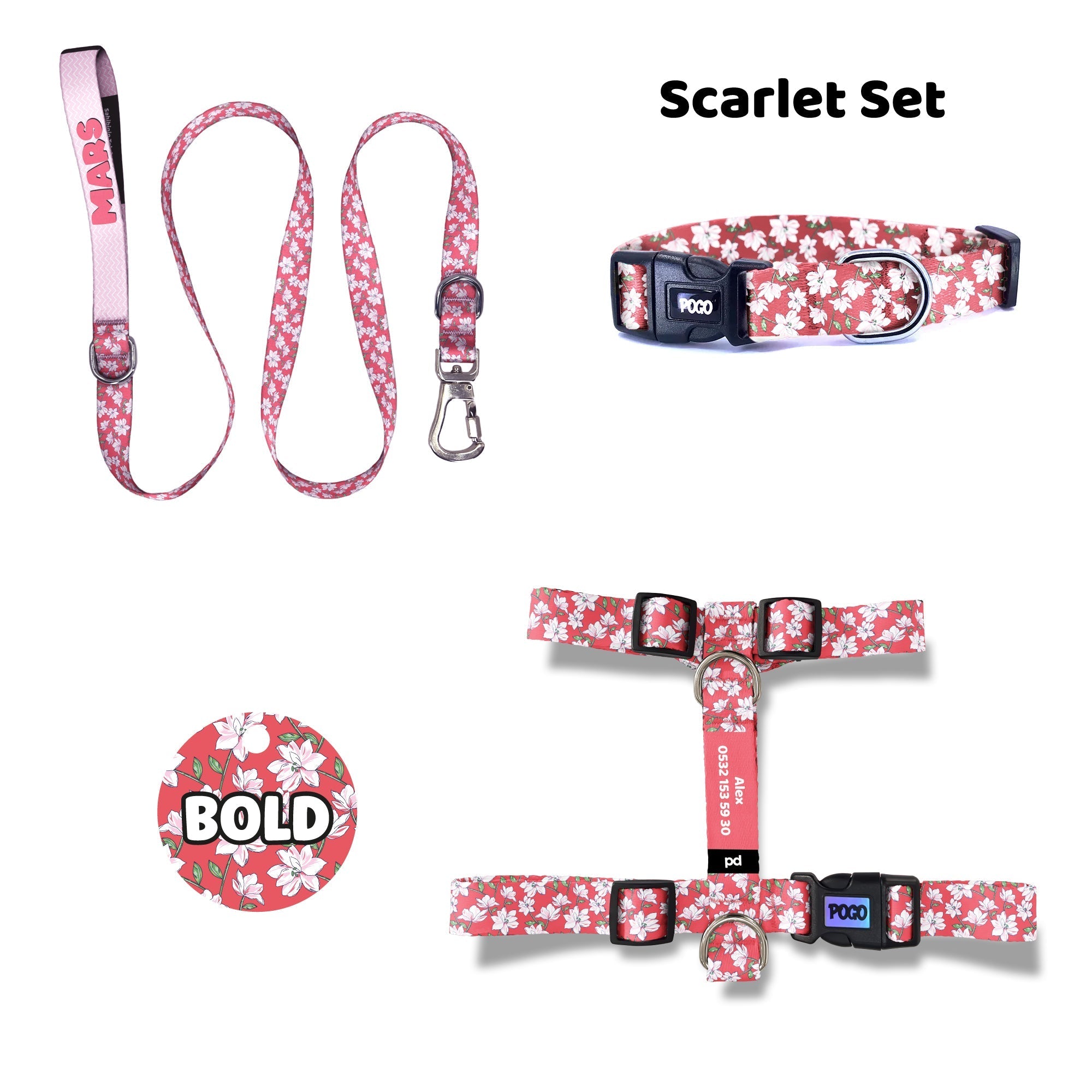 Scarlet | Dog Collar Set