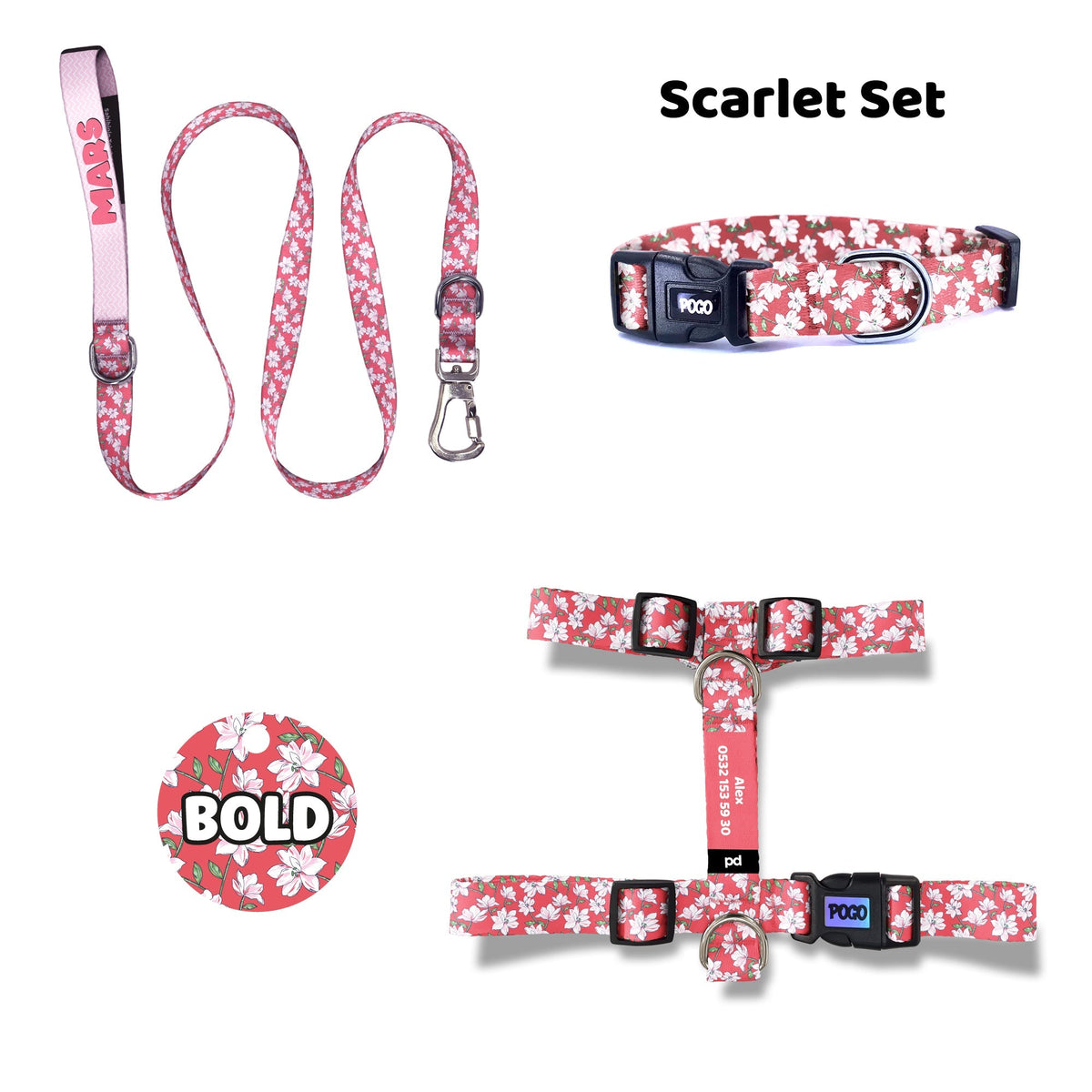 Scarlet | Dog Collar Set