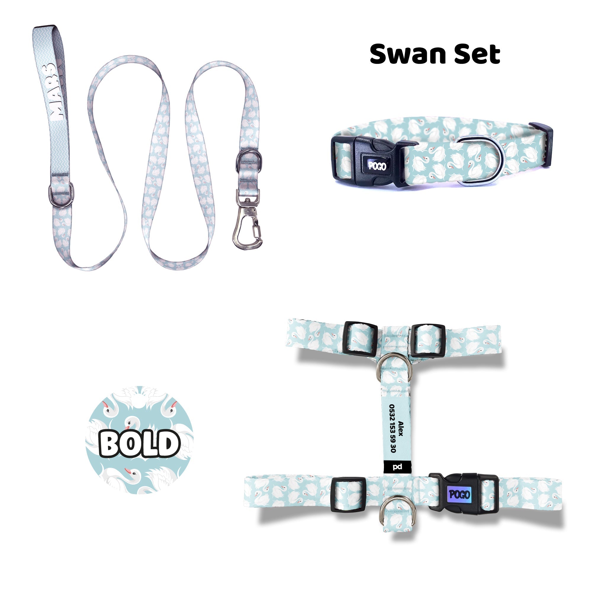 Swan | Dog Collar Set
