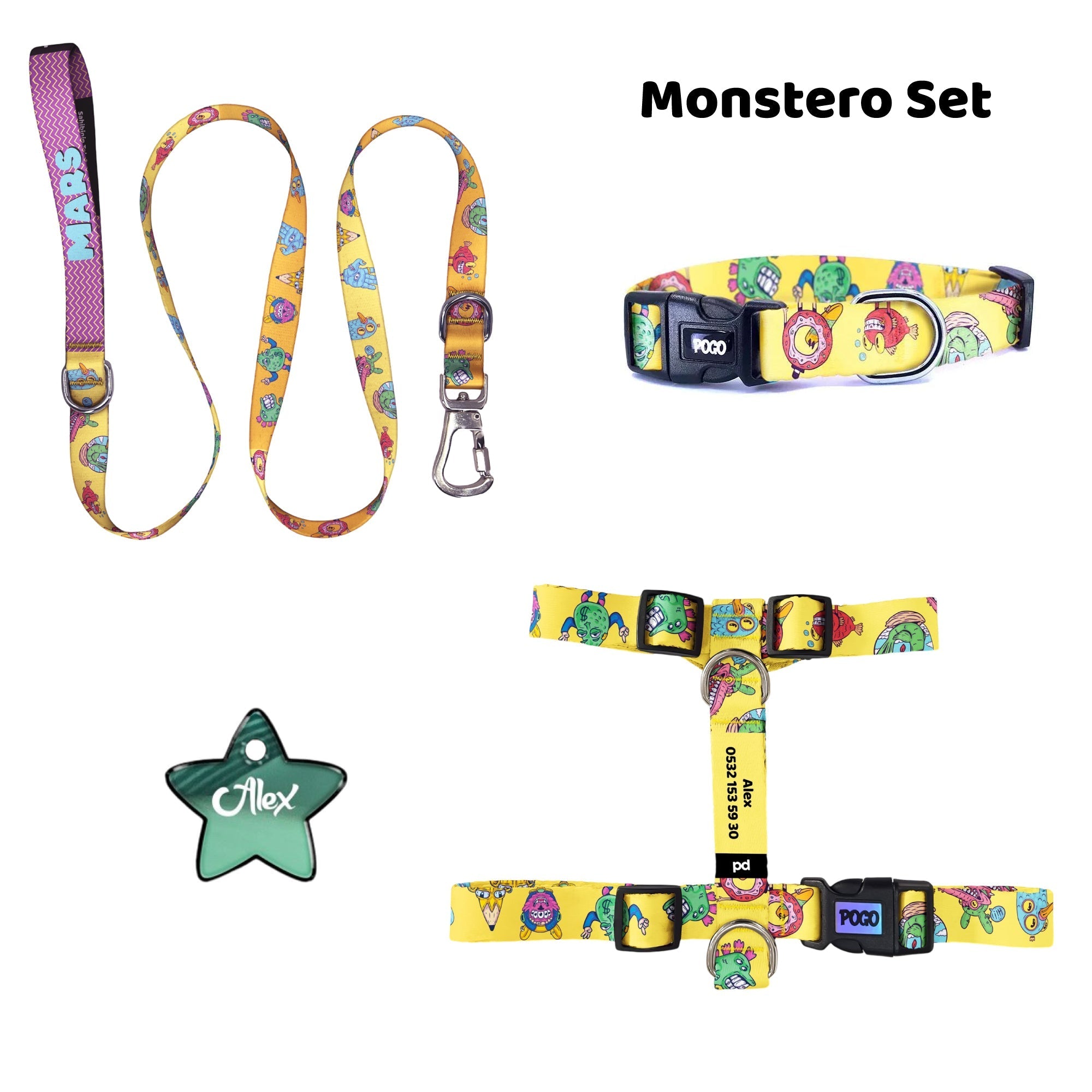 Monstero | Tasma ve Künye Seti - Evcil hayvanlar için mükemmel bir ürün.