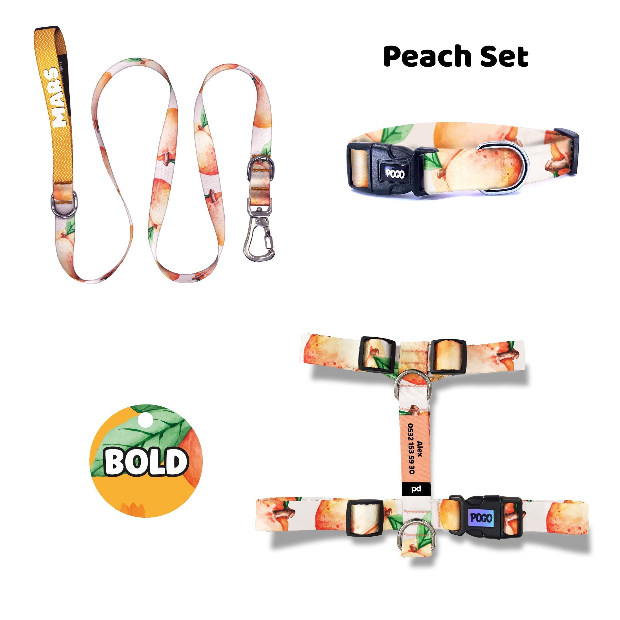 Peach | Dog Collar Set