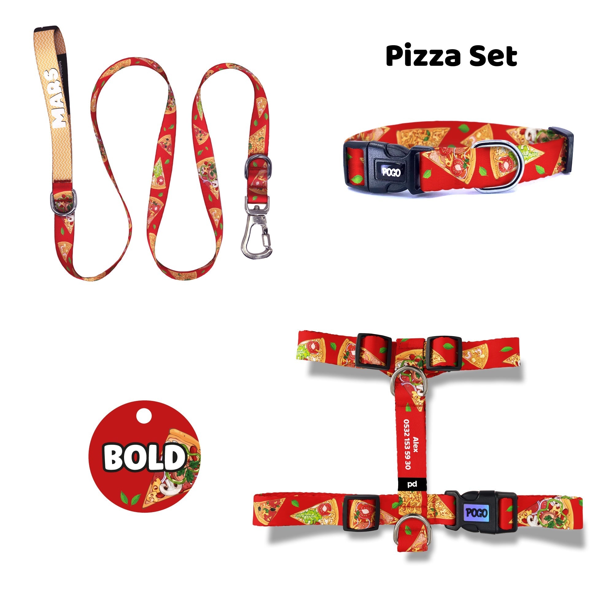 Pizza | Dog Collar Set