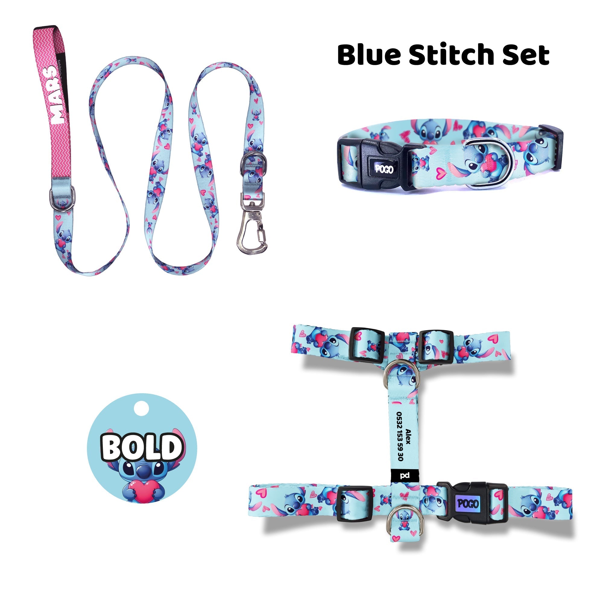 Blue Stitch | Tasma ve Künye Seti