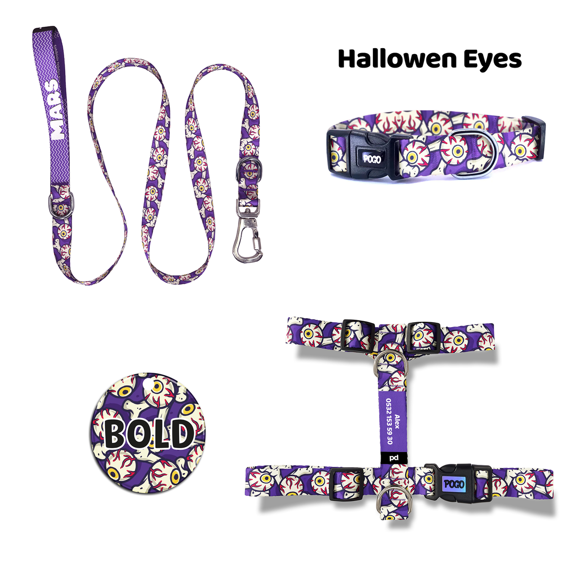 Hallowen Eyes | Dog Collar Set