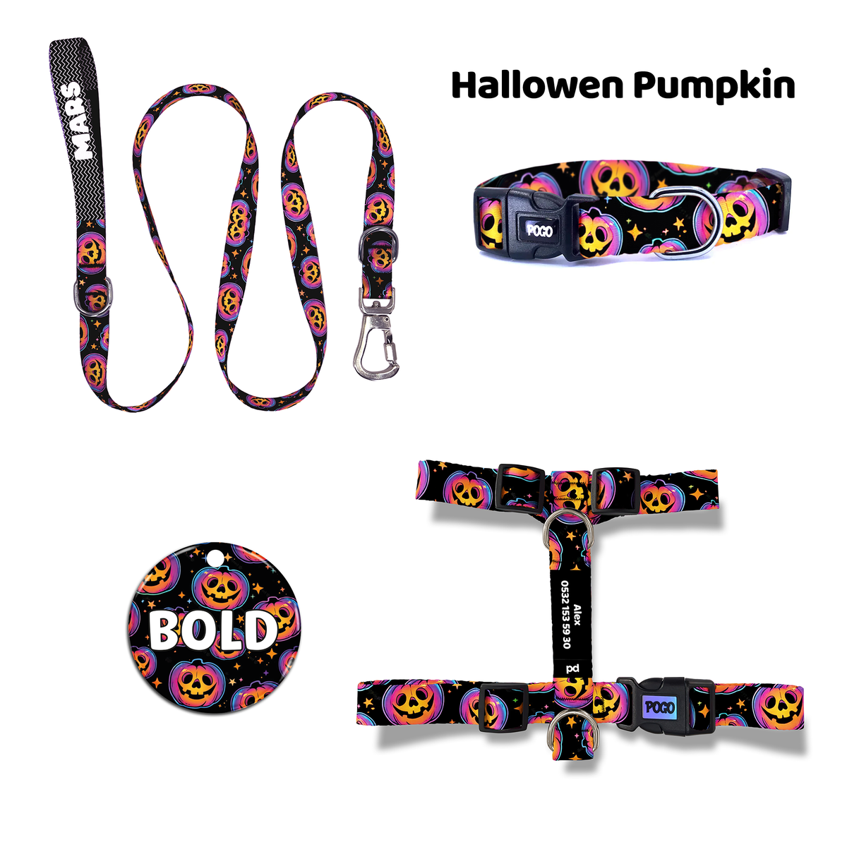 Hallowen Pumpkin | Dog Collar Set