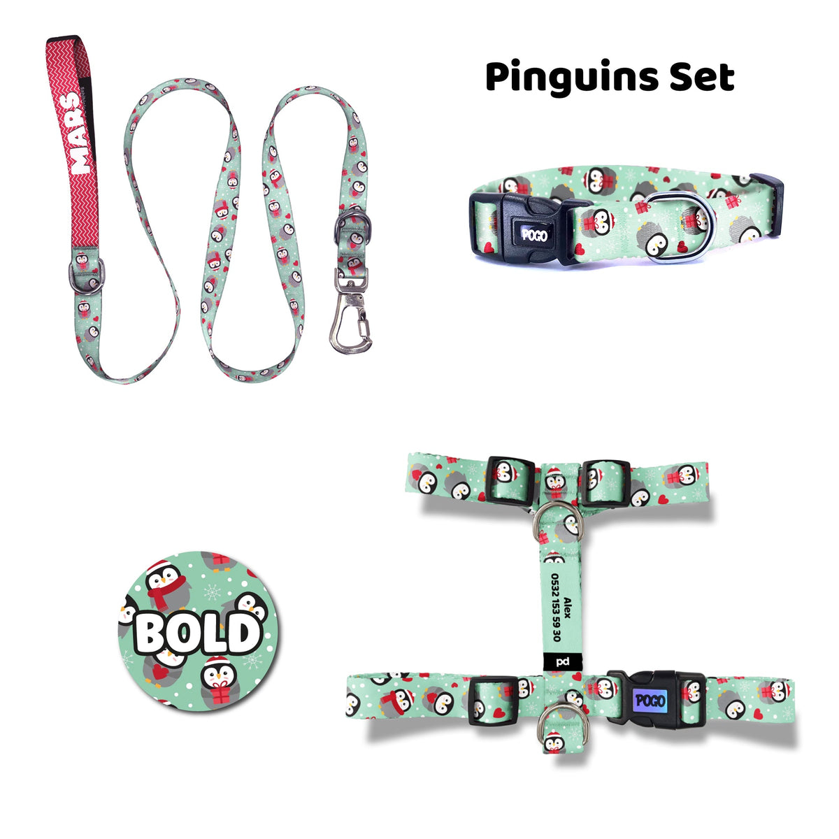 Pinguins | Dog Collar Set