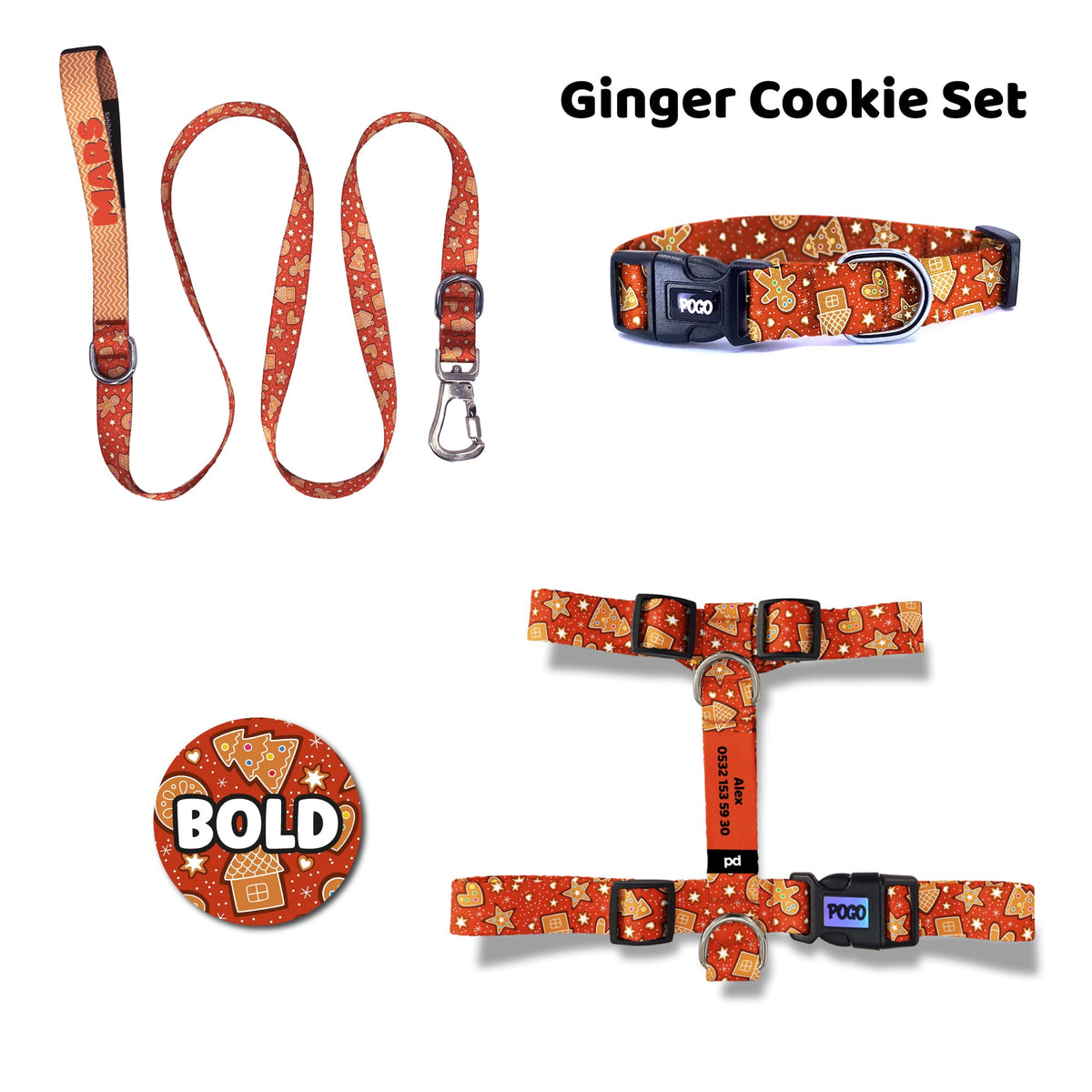 Ginger Cookie | Dog Collar Set