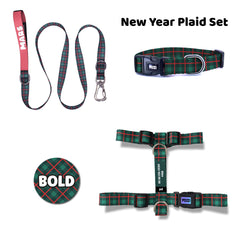 New Year Plaid | Dog Collar Set
