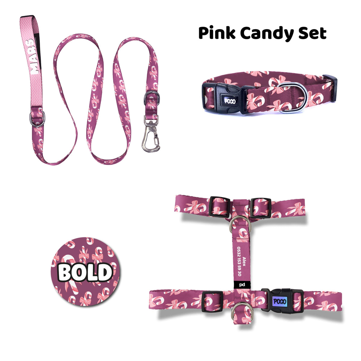 Pinky Candy | Dog Collar Set