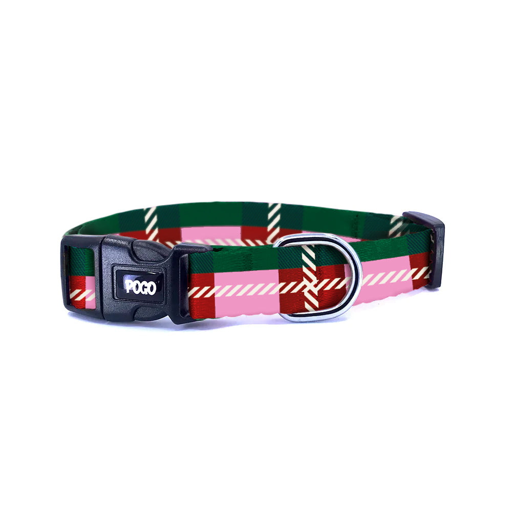 Candy Plaid | Dog Collar