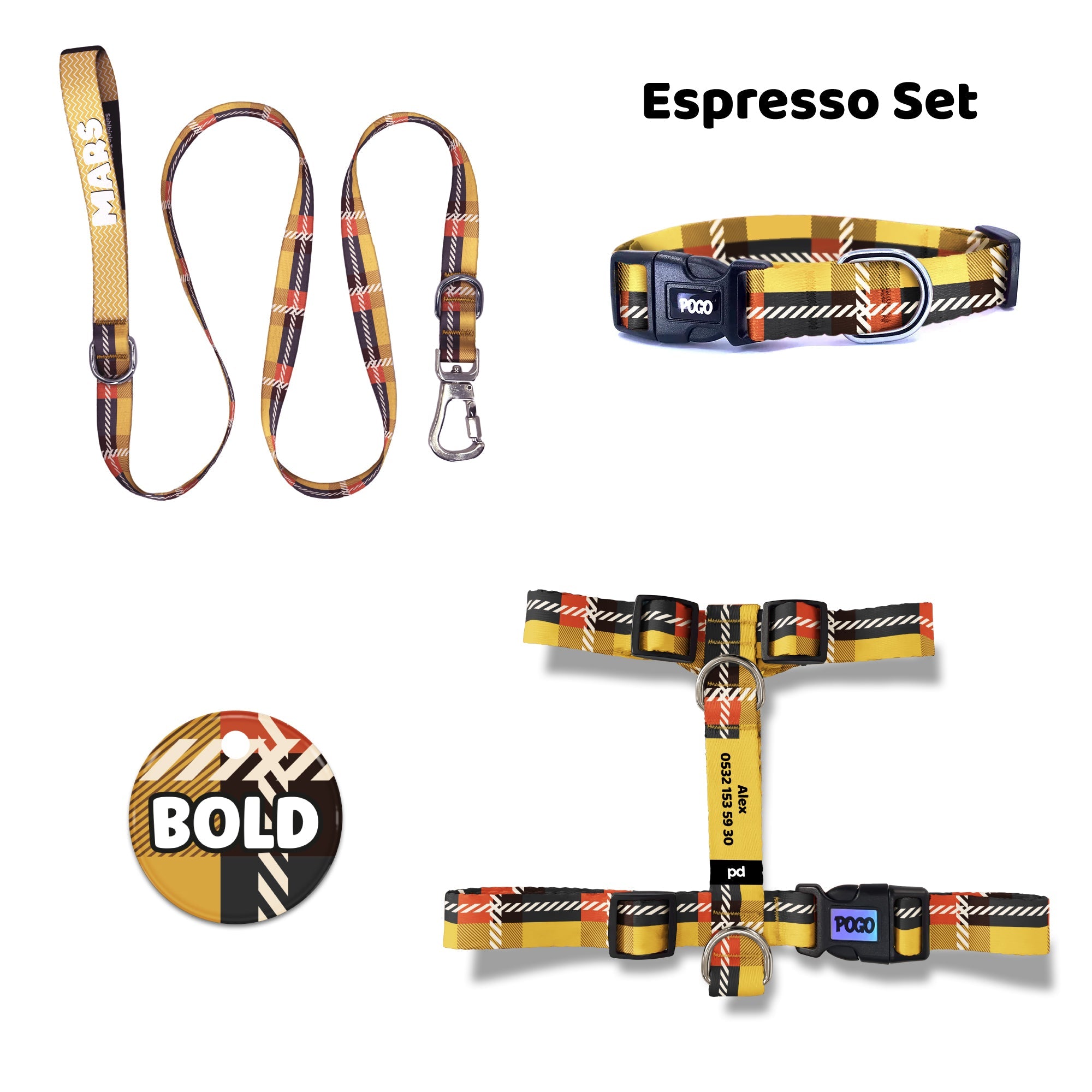 Espresso | Dog Collar Set