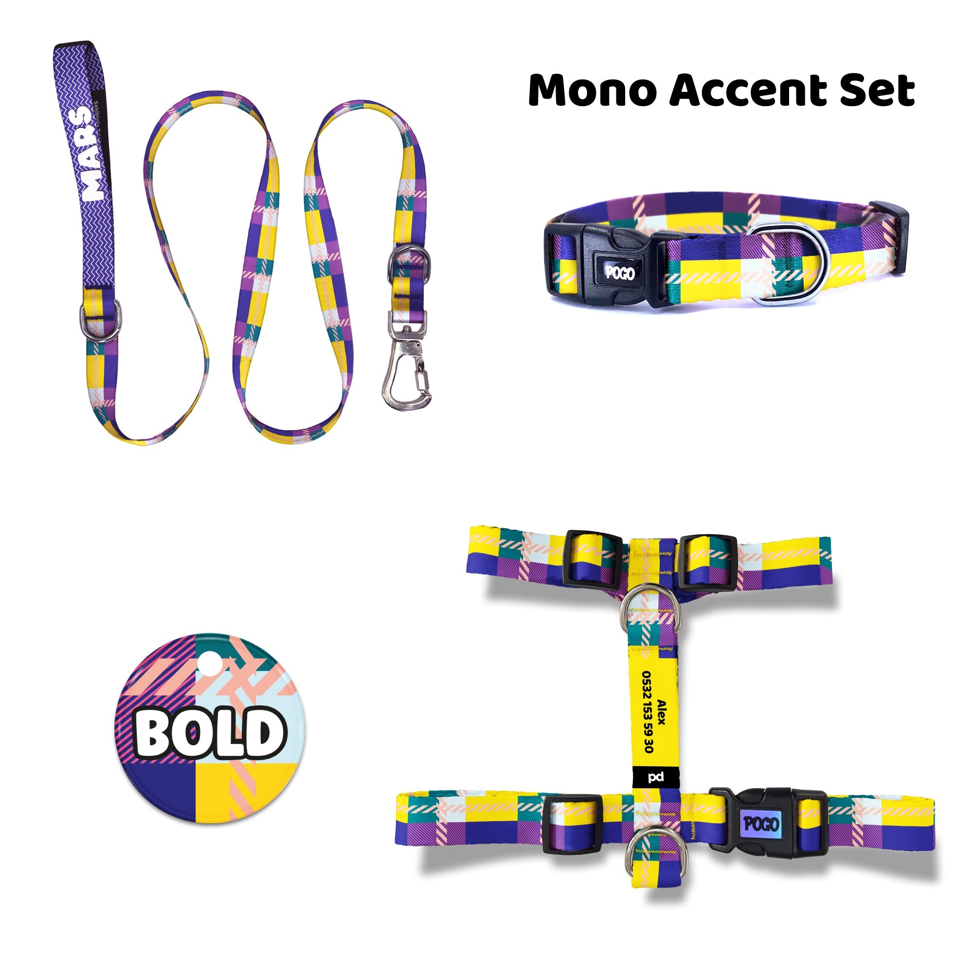 Mono Accent | Dog Collar Set