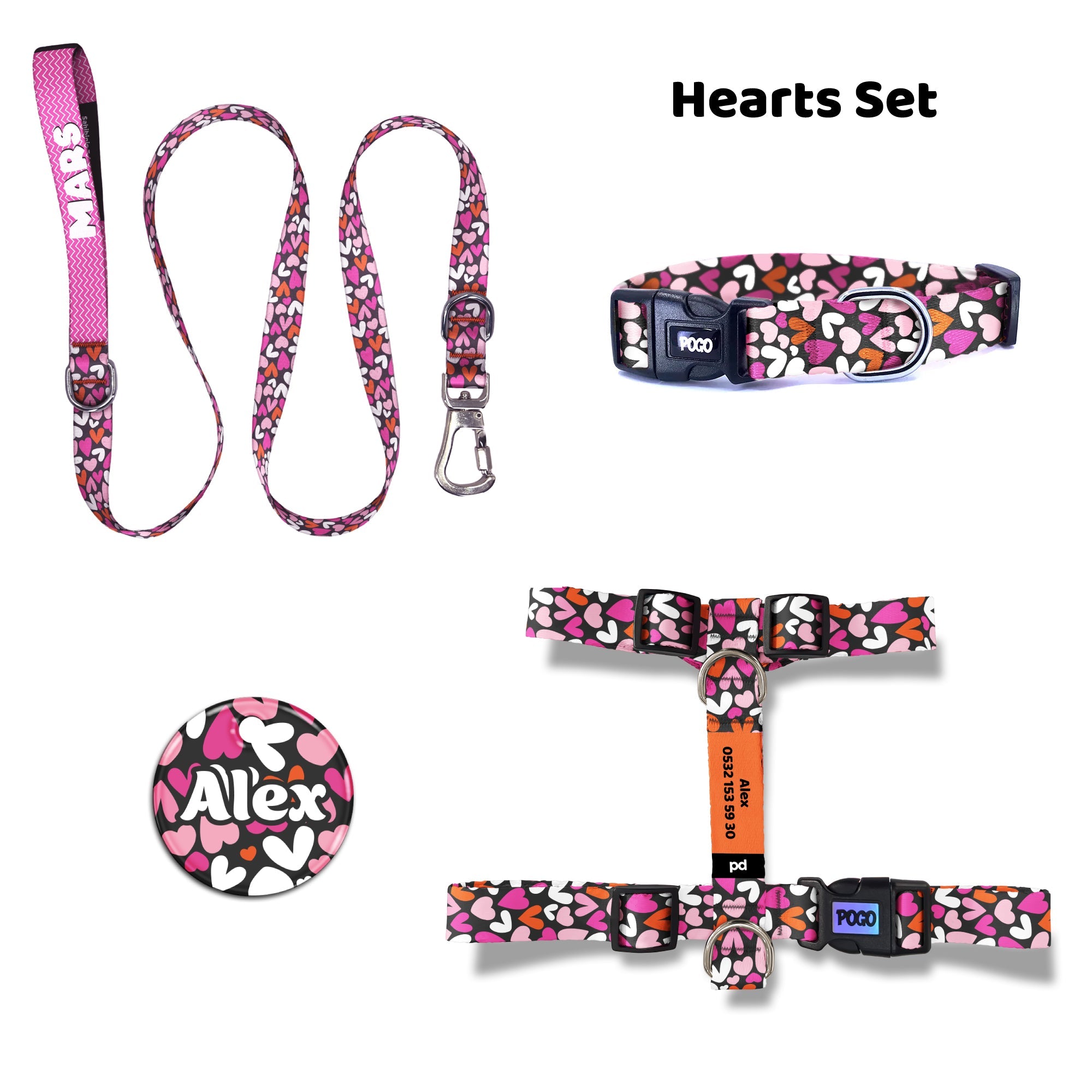 Hearts | Dog Collar Set