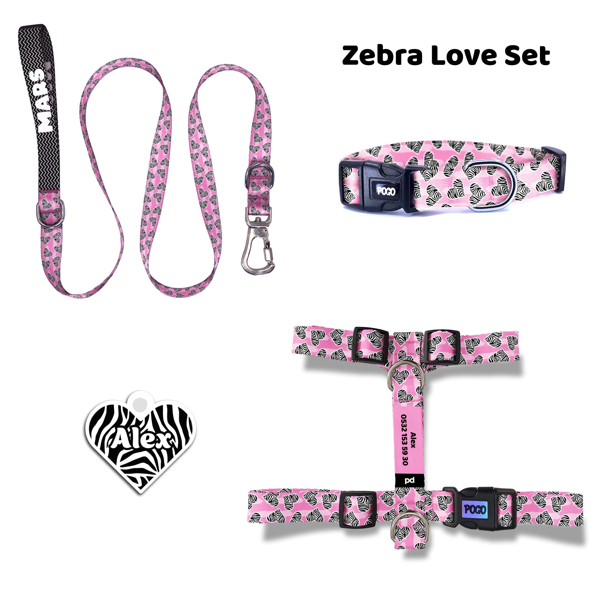 Zebra Love | Dog Collar Set